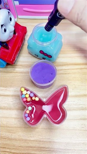 Satisfying Slime ASMR – Blue Clear Slime, Purple Clay & Red Butterfly Slime | ASMR Videos