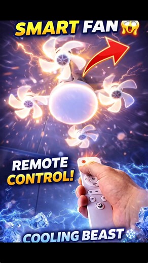 Smart Foldable LED Fan Light with Remote 🔥 | 2-in-1 Gadget