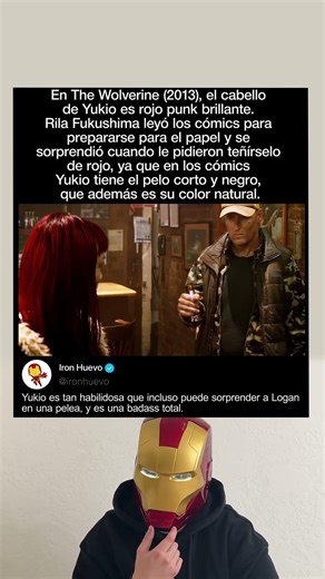 En The Wolverine (2013), Yukio tiene pelo rojo aunque en los cómics es negro.