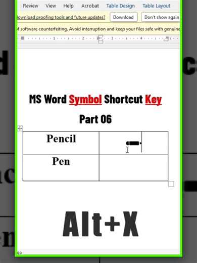 Word Tricks 06 ✅ | Pencil and Pen Symbol in ms word | #tutorial #tricks #tips #tech #computer #viral #foryoupage #foryou #mswordtutorial #msword #excel #computertricks #microsoftword #trending #symbol