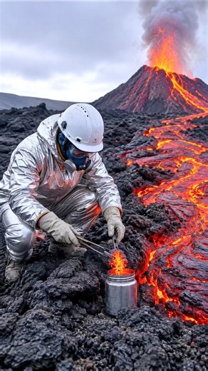 Why geologists collect lava samples from volcanoes #shorts