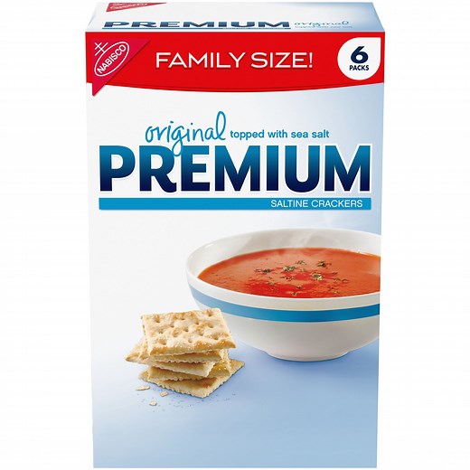 Premium Original Saltine Crackers, Lunch Snacks, Family Size, 24 oz