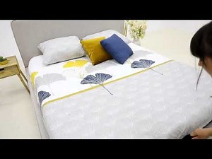 Victoria Lit avec coffre de rangement en 140x190 cm et 160x200 cm en tissu structuré Beige