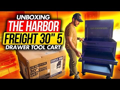 Unboxing the Harbor Freight 30" 5 Drawer Tool Cart - Fast, build it
