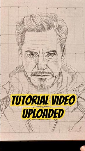 Iron Man outline Drawing | Watch full video to learn how to draw portrait with grid method