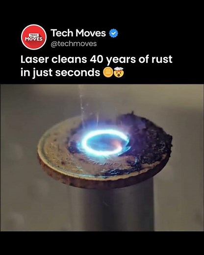 Laser cleans 40 years of rust in just seconds😮
