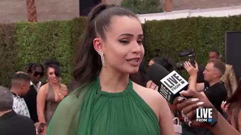 Sofia Carson Talks DEBUT ALBUM Release at Grammys 2022