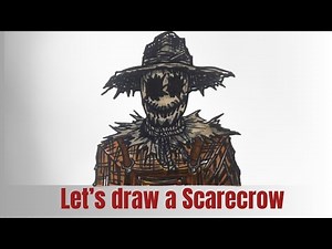 How to Draw a Scary Halloween Scarecrow 🎃 | Easy Spooky Drawing Tutorial (Step by Step)