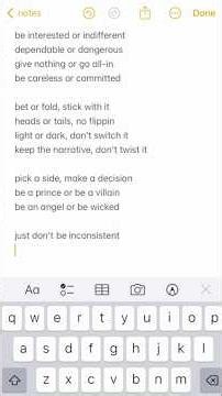 just don’t be inconsistent - original song