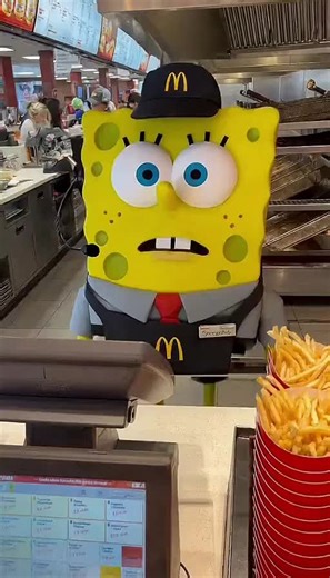 SpongeBob gets a job at McDonald’s.