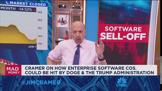 There's a concern the software industry is facing new AI-powered competition, says Jim Cramer