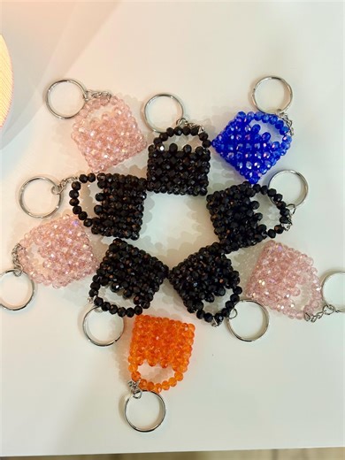 Mini Glass Beaded Bag Keychain – Handmade Chic Bag Charm – Cute Aesthetic Accessory – Made in Belgium. Mini Bag Key Ring. - Etsy