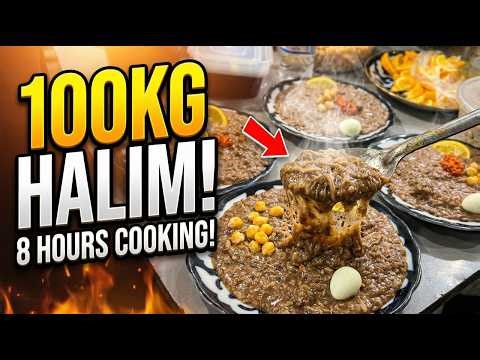 Uzbek Halim in Huge Cauldron 8 Hours Slow Cooking!