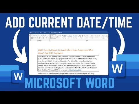 How To Add Current Date And Time In Microsoft Word