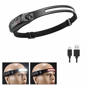 [Hot Item] COB Induction Headlight Portable Rechargeable Wide Range Wave Sensor LED Headlamp