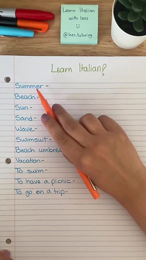 141K views · 6.1K reactions | Learn Italian  - Summer Vocabulary ☀️ ️ ‍♀️ | Learn Italian with Ines | Facebook