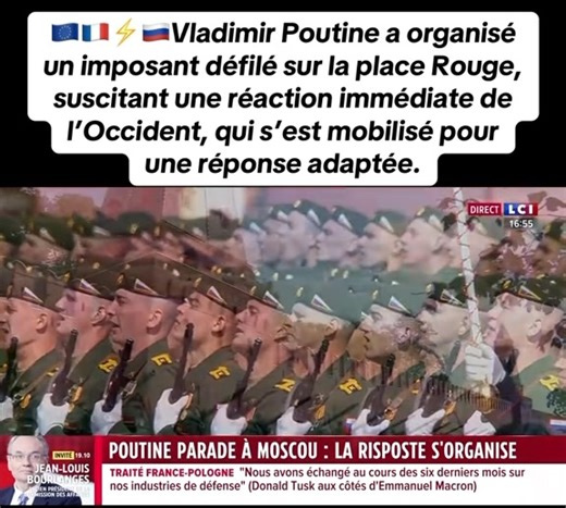 🇪🇺🇫🇷⚡️🇷🇺Vladimir Poutine a organisé un imposant défilé sur la place Rouge, suscitant une réaction immédiate de l’Occident, qui s’est mobilisé pour une réponse adaptée. | Dans Lombre