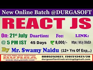 REACT JS Online Training @ DURGASOFT