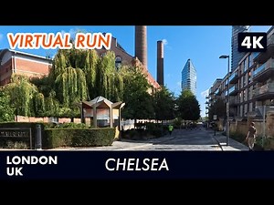 Chelsea & Battersea Park Running Route | 38-Minute Virtual Run Along the Thames (London 4K & Music)
