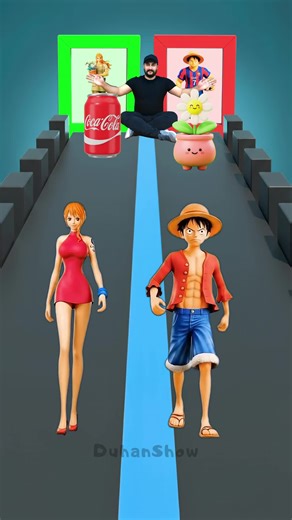 Luffy and Nami: A Floral Adventure in Animation