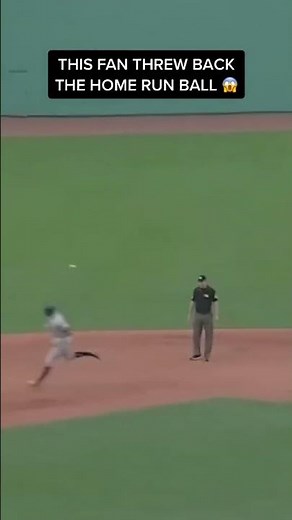 This fan threw the home run ball and it hit Stanton 😱 #shorts