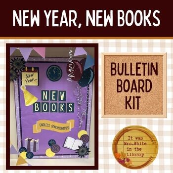 New Year Library Bulletin Board January Reading ELA Printable Goal Setting