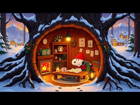 ❄️ Snoopy’s Winter Cabin Study Session📚 Cozy Winter Lofi to Study & Unwind ☕ Calm Evening Lofi Vibes