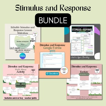 Stimulus and Response Bundle | Lesson, Review Activities, and Google Forms Quiz