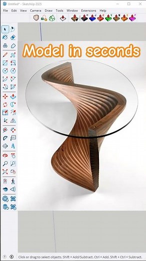 Learn to Model a Coffee Table in SketchUp in Seconds #sketchup #shorts