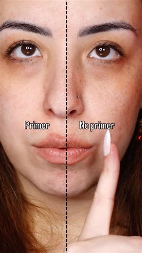 Primer vs No primer! Can you see the difference? #primer #makeupprimer #makeupproducts #makeuplover