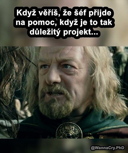 Pán prstenů: Dvě věže (2002) #panprstenu #prace #pomoc #sef #projekt #deadline #zoufalstvi #meme #cz