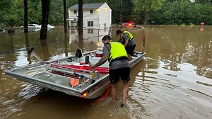 First responders assist after flooding in Durham