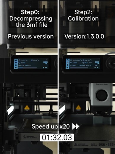 Have you installed the latest firmware update for the P1P? It includes major optimizations in the file decompression process, significantly shortening the time required to start a print from the cloud. Here's a comparison video to show the speed differences. | Bambu Lab 3D
