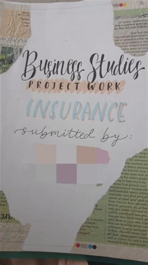 Class 11 Business studies project on insurance #cbse
