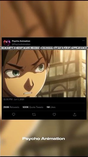 “Humanity’s Nightmare Begins: Colossal Titan’s First Appearance” #attackontitan #anime #aot