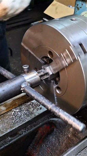 Just a machinist doing his job. Internal Threading on a lathe