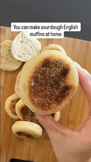 Homemade Sourdough English Muffins using sourdough discard