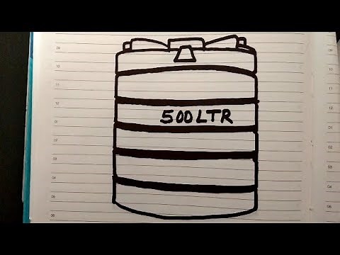 Water tank DRAWING easy step by step