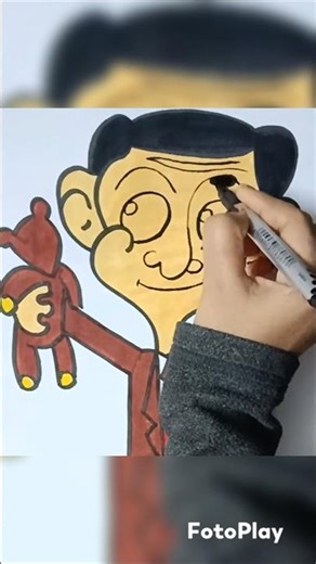 mr.bean cartoon character drawing #art #drawing #draw #like #subscribe
