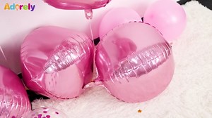 Adorely 6Pcs Pink Round Foil Balloons,Giant 4D Round Ball Balloons,22 Inch Metallic Pink Balloon for Valentine's Day Birthday Wedding Graduation Prom Party Decorations