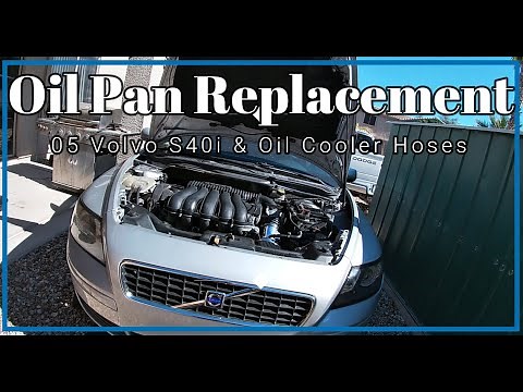 2005-2011 Volvo S40 & V50 2.4L 5 Cyl Oil Pan Replacement How To Video & Oil Cooler Hose Replacement
