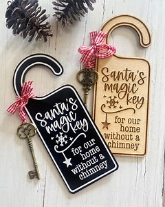 Christmas Door Hanger "santa's Magic Key for Our Home Without a Chimney" - Svg Laser Cut File Glowforge Cricut Silhouette - Etsy