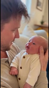 Baby trying to talk to daddy with big eyes and tiny sounds 👶🥹💕 | Tiny Bud