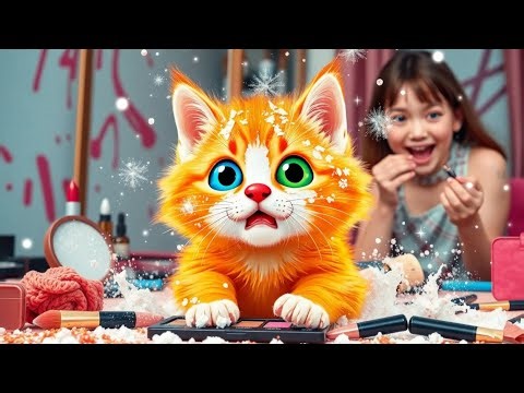 😱 Naughty Kitten Turns Into MAKEUP QUEEN 👑 | Funny Cat Fashion Show Gone Wrong 😂🐱@AiCatFamily-v5c
