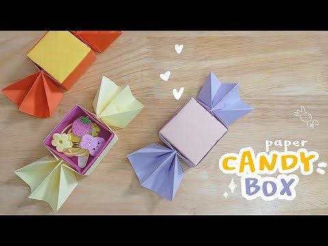 Origami candy box | DIY paper gift box + lid without glue