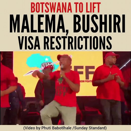 The Botswana government is reviewing a number of visa restrictions placed by former President Lt Gen Ian Khama on a number of foreign nationals among the South African Economic Freedom Front (EFF) President Julius Malema and South African based Malawian prophet Shepherd Huxley Bushiri. READ MORE AT: http://www.sundaystandard.info/botswana-lift-malema-bushiri-visa-restrictions | Sunday Standard/ The Telegraph