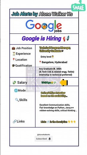 Google is Hiring📢 | Technical Program Manager, University Graduate | Apply Now 👇👇👇