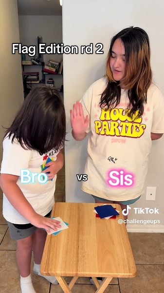 Color Match Flags Game Night with Siblings