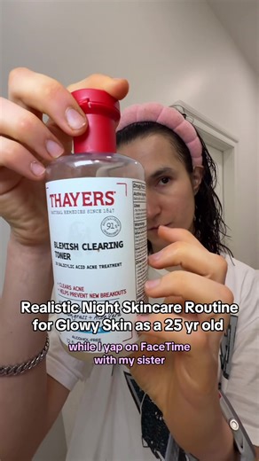 A very realistic 6 step night skincare routine for glowy skin as a 25 year old while I yap with my sister on FaceTime because I am jus a girl ✨ #realisticskincareroutine #glowyskincare #cozynight #skincareroutine #glowyskinroutine All products are linked on my @shopmy.us (on my IG) @byoma @Thayers @Kiehl's Since 1851 @Olay Skin Care @loréal paris usa @Summer Fridays