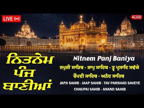 Live Nitnem Sahib Full Path 24x7 Japji Sahib Nitnem | Panj Bania Path | Satnam Waheguru Ji #nitnem